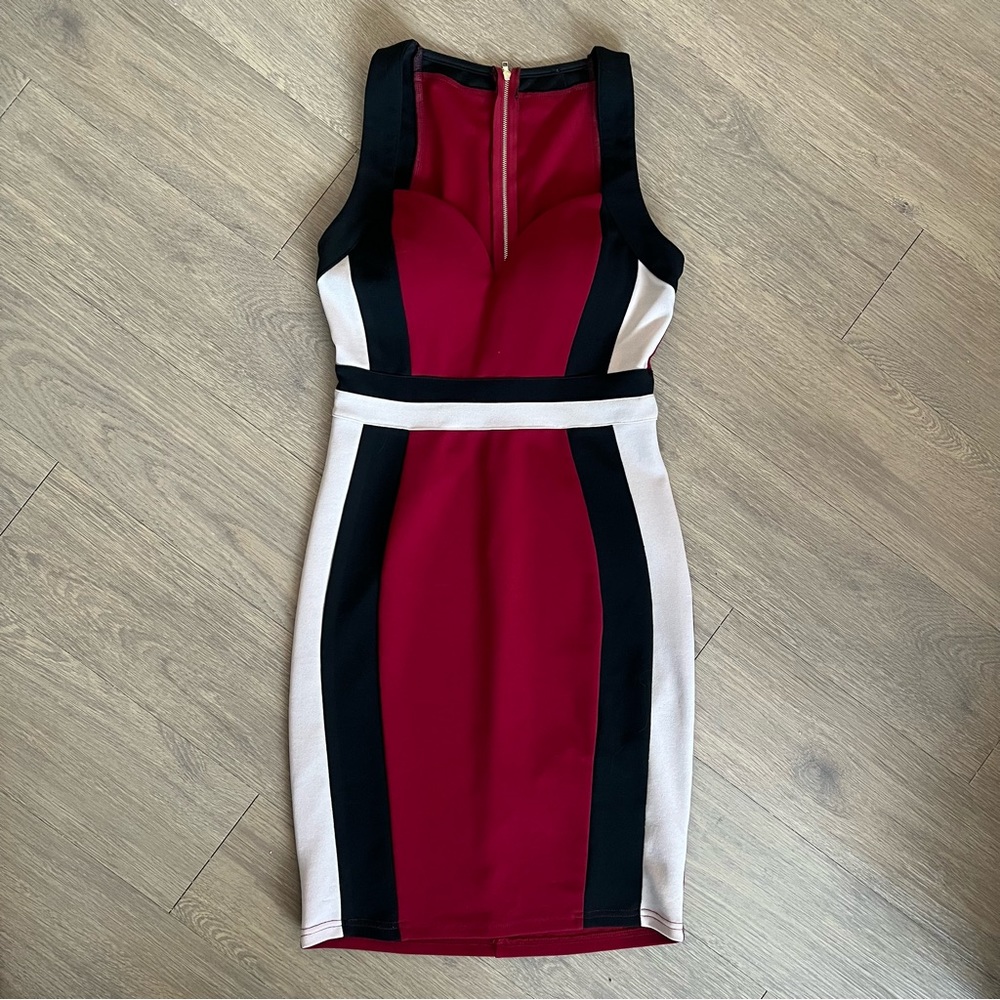 Red/black/beige pin-up style midi dress - Picture 9 of 12